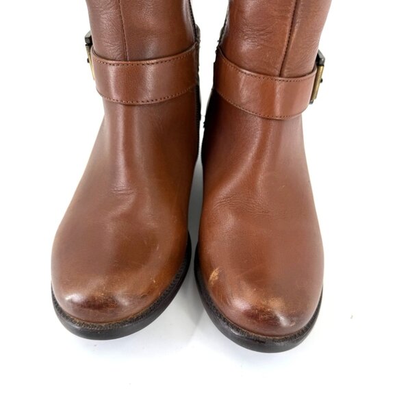 Clarks Womens Brown Leather Riding Boots Size 6.5 Zip Closure - Picture 4 of 9